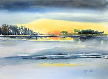 Avondlicht van Rita Tielemans Kunst