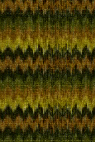 Nostalgie. Textiles rétro des années 70 en vert chaud, moutarde, gris, rouille.