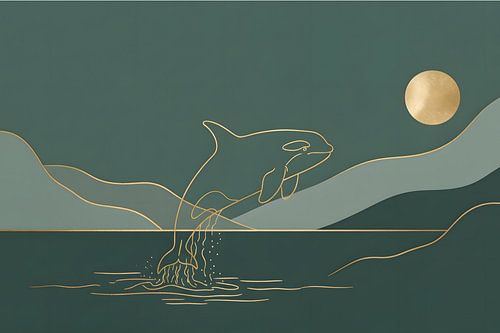 Goldener Orca unter Mondlicht