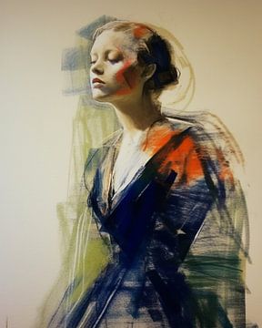 Modern figuratief portret van Carla Van Iersel