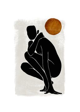 Vrouwelijk Naakt - Abstract Silhouet Naakte Vrouw