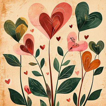 Fleurs de cœur sur Poster Art Shop