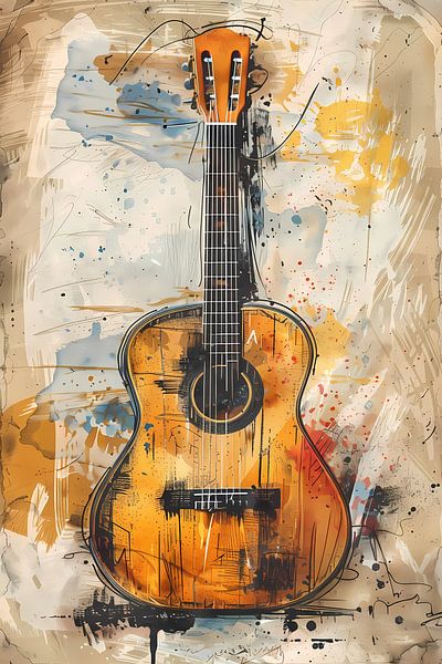 Colourful Abstract guitar by Imperial Art House