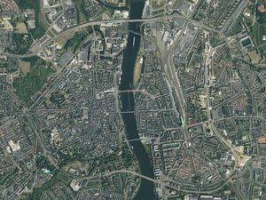 Luchtfoto van het stadscentrum van Maastricht van Maps Are Art
