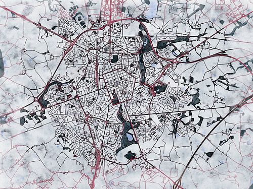 Kaart van La Roche-sur-Yon in de stijl 'White Winter'