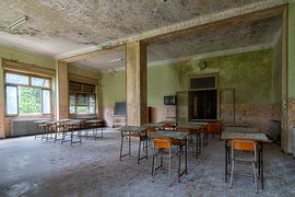 Classroom in an abandoned orphanage by Truus Nijland