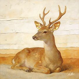 Noble Quiet - Hirsche Wandkunst von Mellow Art