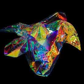 Colorful cellophane, black background by Noud de Greef