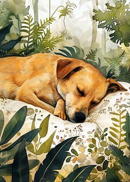 Slapende hond #dier #hond van JBJart Justyna Jaszke