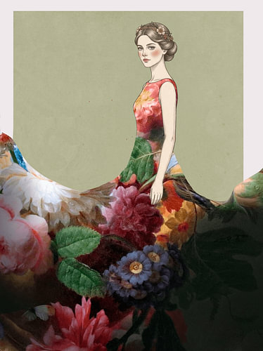 Mädchen mit Blumenmuster