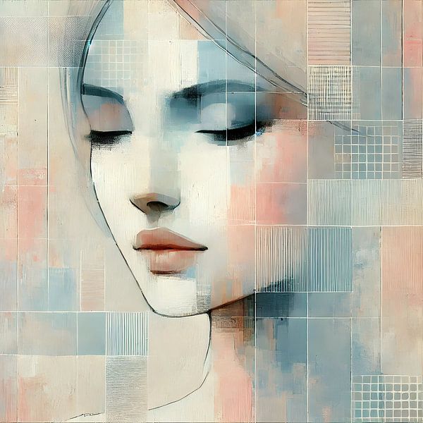 Pastel surfaces woman modern by FoXo Art