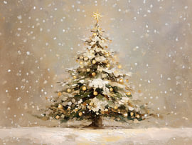 Der Glanz eines verschneiten Weihnachtsbaums