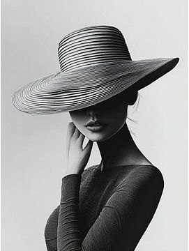 Elegante dame monochrome van PixelPrestige