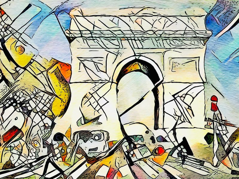Kandinsky meets Paris 1 by zam art