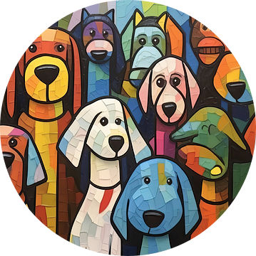 Kwispelende Kleurenvreugde van ARTEO Schilderijen