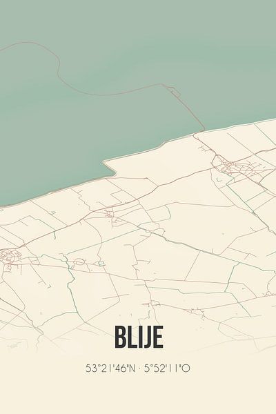 Vintage map of Blije (Fryslan) by Prints of Place