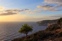 Sunset on the coast of the Greek island Zakynthos