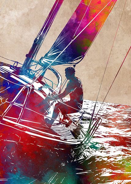 Yacht racing sport art #yachting by JBJart Justyna Jaszke
