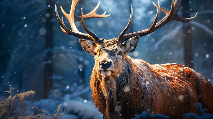 Hirsch in einer Winterlandschaft von Animaflora PicsStock