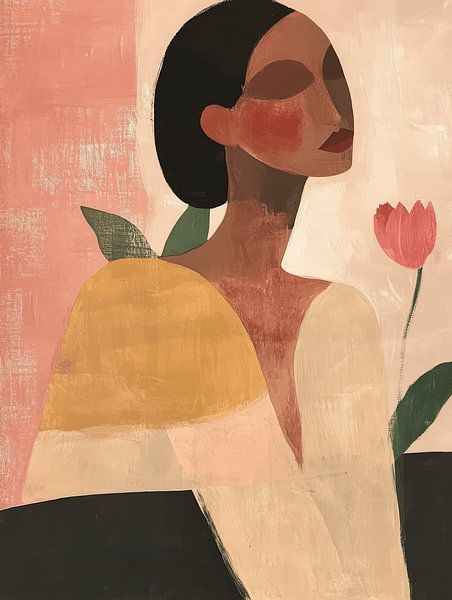 Modern and abstract portrait in soft colours by Studio Allee