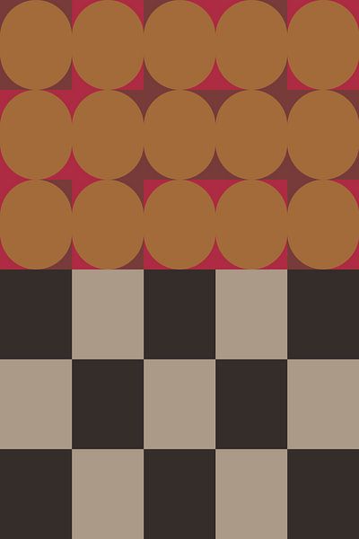 Retro kunst uit de jaren 70. Abstract geometrisch patroon nr. 2_2 van Dina Dankers