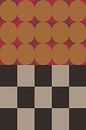 Retro kunst uit de jaren 70. Abstract geometrisch patroon nr. 2_2 van Dina Dankers thumbnail
