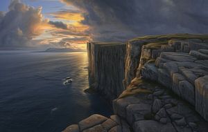 Küstenlandschaft im Abendlicht