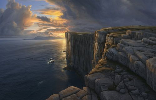 Coastal landscape in the evening light