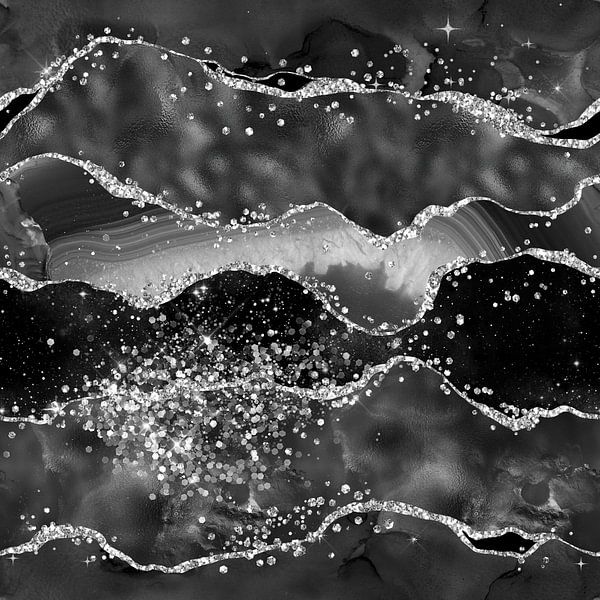 Schwarzer Glitzerachat Textur 06 von Aloke Design