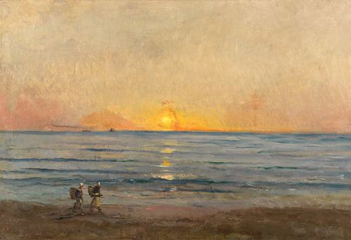 Ondergaande zon bij Villerville, Charles François Daubigny