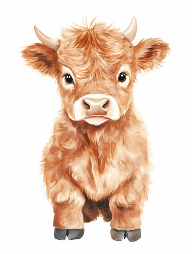 The Little Coo : un veau des Highlands au pelage hirsute