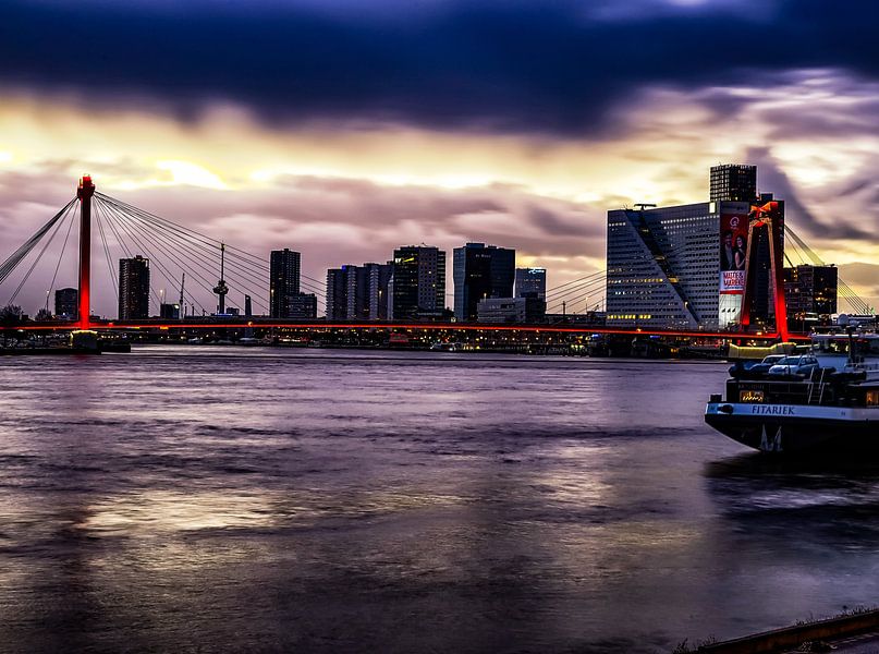 Willemsbrug Rotterdam Zons Ondergang par Mehmet Karaman