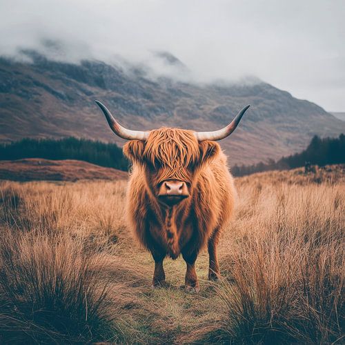 Bœuf des Highlands dans le paysage