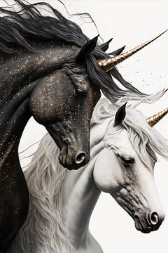 Black white unicorns by haroulita