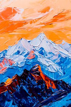 Berglandschap bij zonsondergang van Poster Art Shop