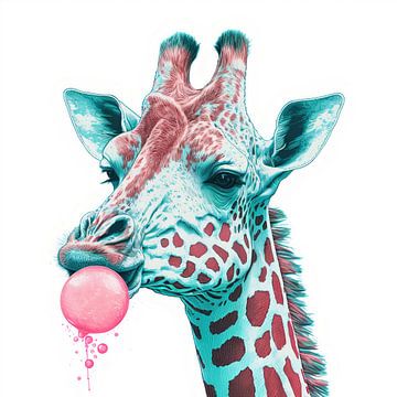 Kauwgom kauwende giraffe