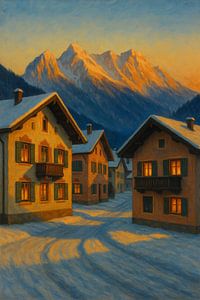 Abendlicht über den Alpen
