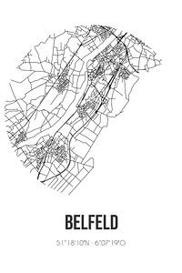 Belfeld (Limburg) | Landkaart | Zwart-wit van Rezona