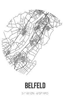 Belfeld (Limbourg) | Carte | Noir et blanc sur Rezona
