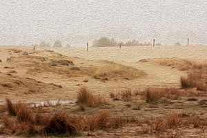 Dünenlandschaft im modernen Look, Pinselstriche