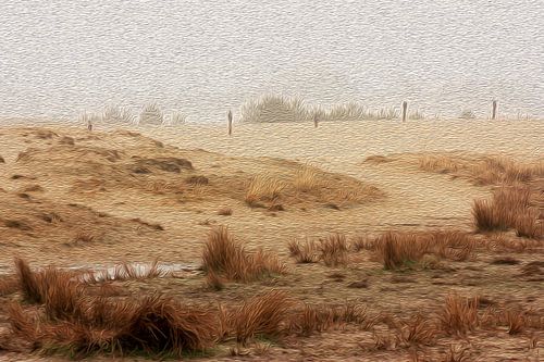 Duinlandschap in moderne look, penseelstreken, ZOOM IN!