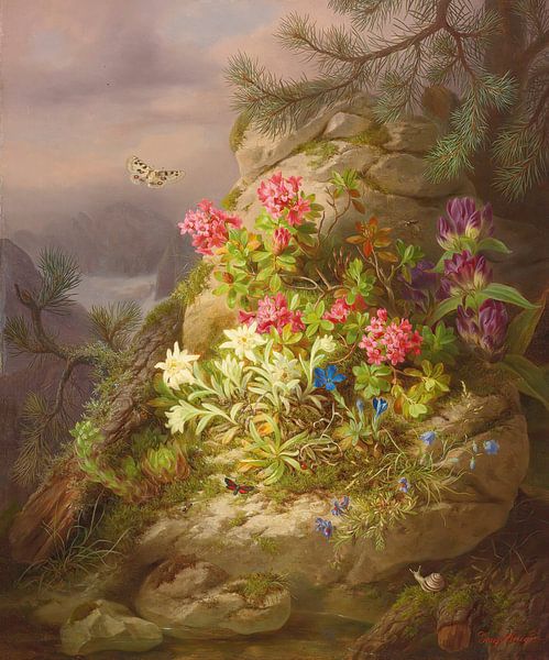 Still life with snail, Josef Lauer by Masterful Masters