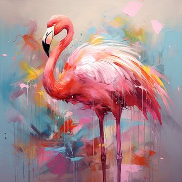 Flamant coloré sur TheXclusive Art