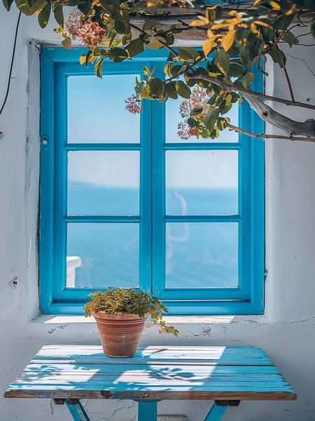 Blaues altes Fenster von haroulita