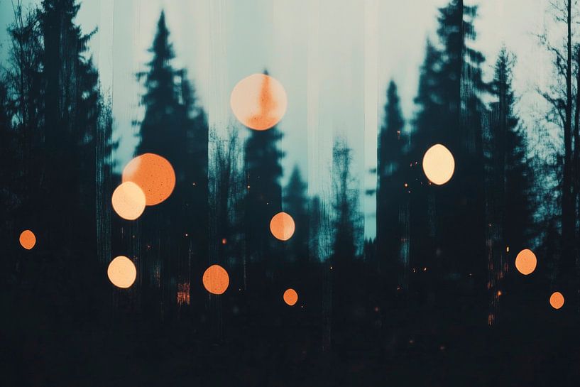 Lumières dans la forêt par Poster Art Shop