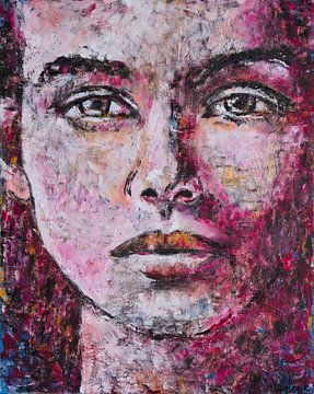 Malerei Gesicht Frau von Anja Namink - Gemälde
