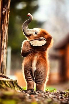 Eléphant mignon dans la nature
