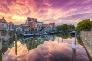 Delfshaven Rotterdam na zonsondergang van Rob Kints