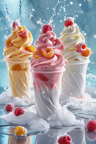 heerlijke ijscreaties in felle kleuren