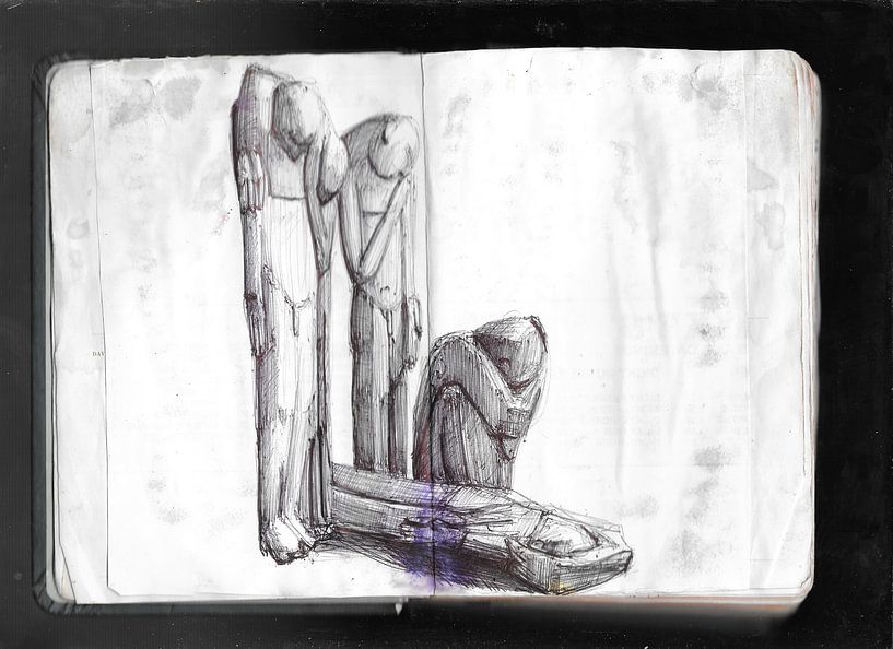 STATUE FAMILLE TRISTE par Vincent Jacobs